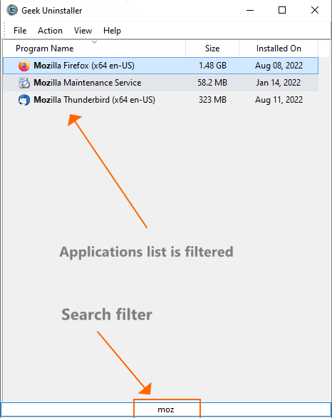 Uninstalling Microsoft Store apps with Geek Uninstaller